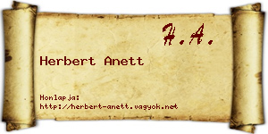 Herbert Anett névjegykártya