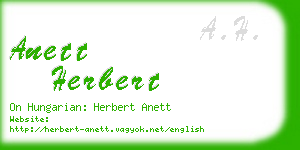 anett herbert business card